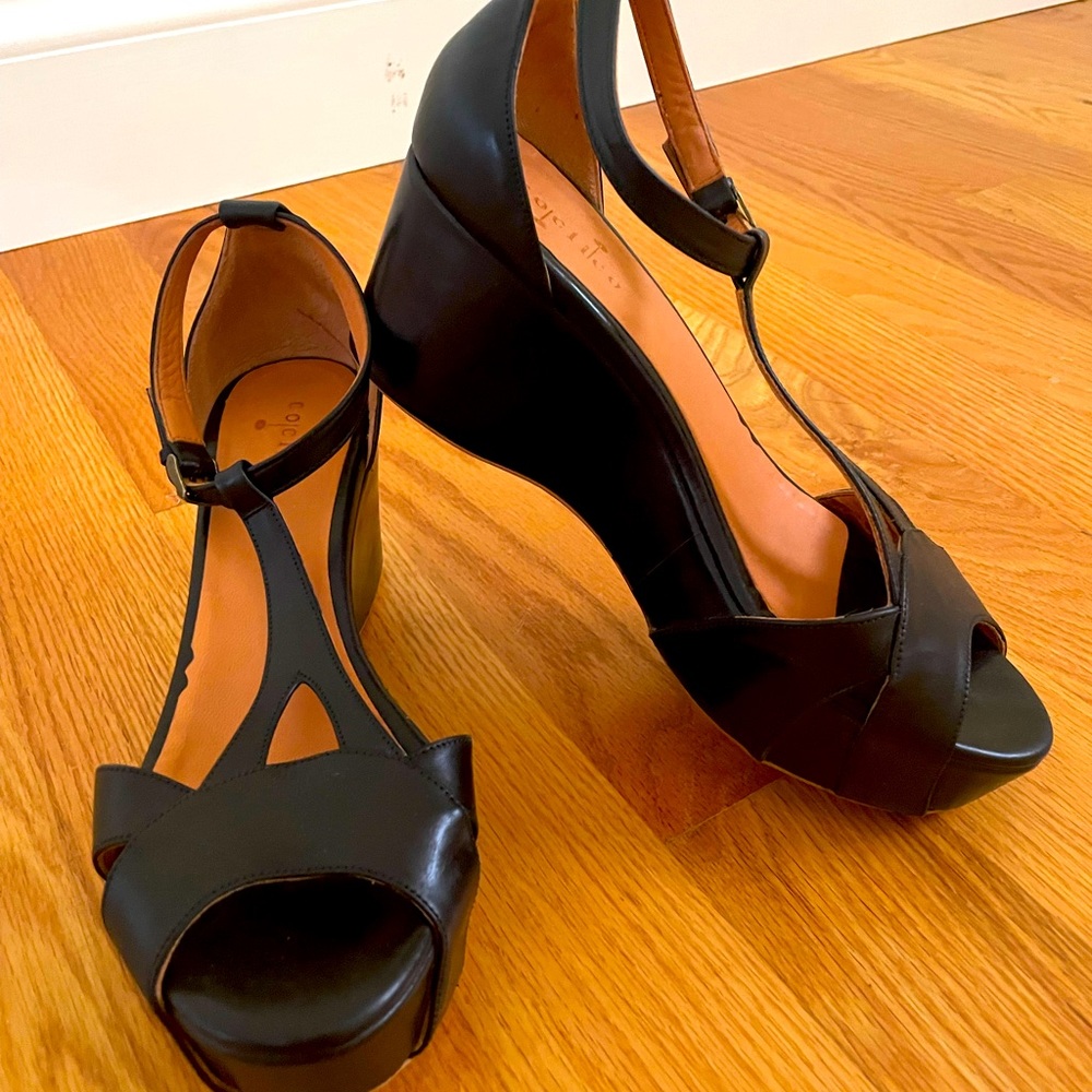 Coclico black wedge sandals